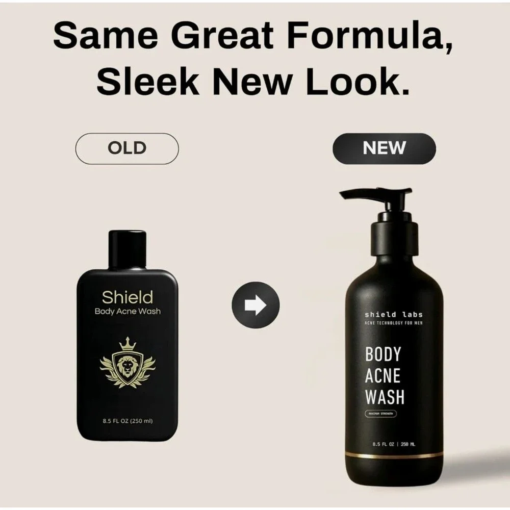 Shield Labs Body Acne Wash Maximum Strength Men 8.5 oz 250mL NEW Exp 02/28
